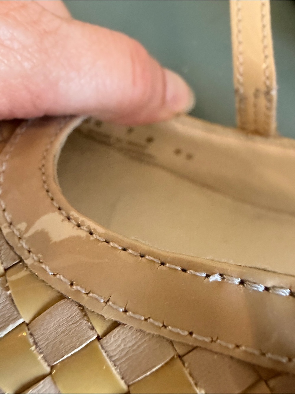 Cole Haan Bria Maryjane Woven Flats Tan Yellow Size 7 - Picture 6 of 6